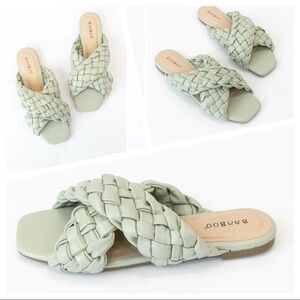 BAMBOO KICK BRAIDED SANDAL | SAGE size 6.5
